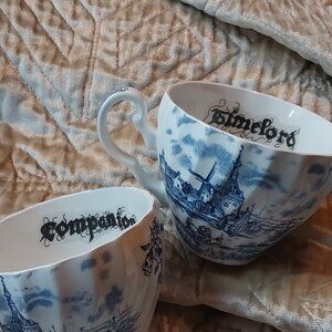Timelord and Companion Doctor Who tea set